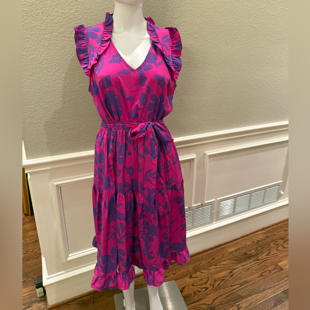 JODIFL Fuchsia and Violet Midi Dress